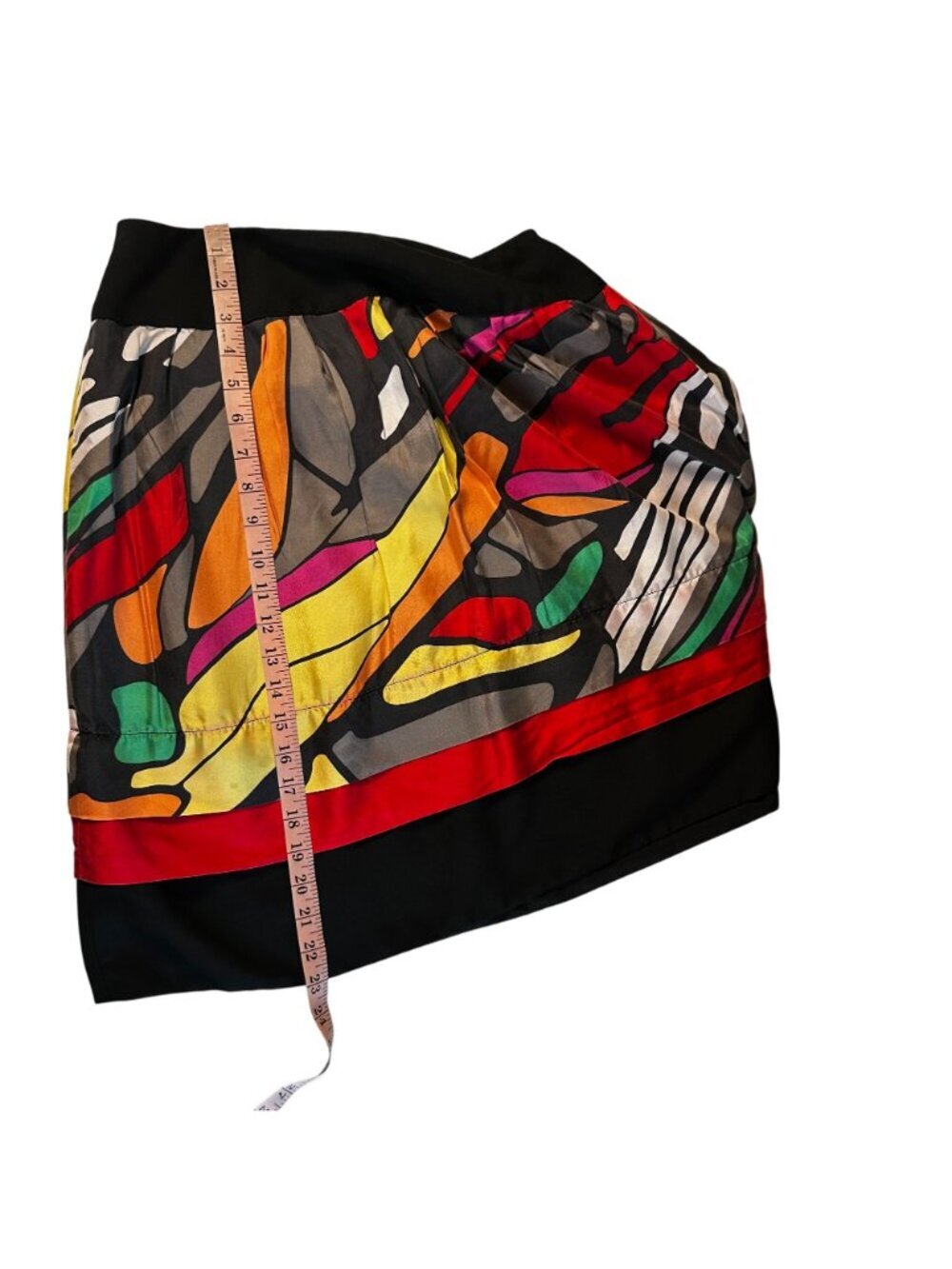 Peter Nygard Silk Abstract Geometric Multi Color Full High Waist Skirt Sz 8 - Picture 9 of 9
